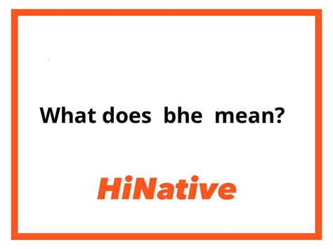 bhe meaning in tagalog